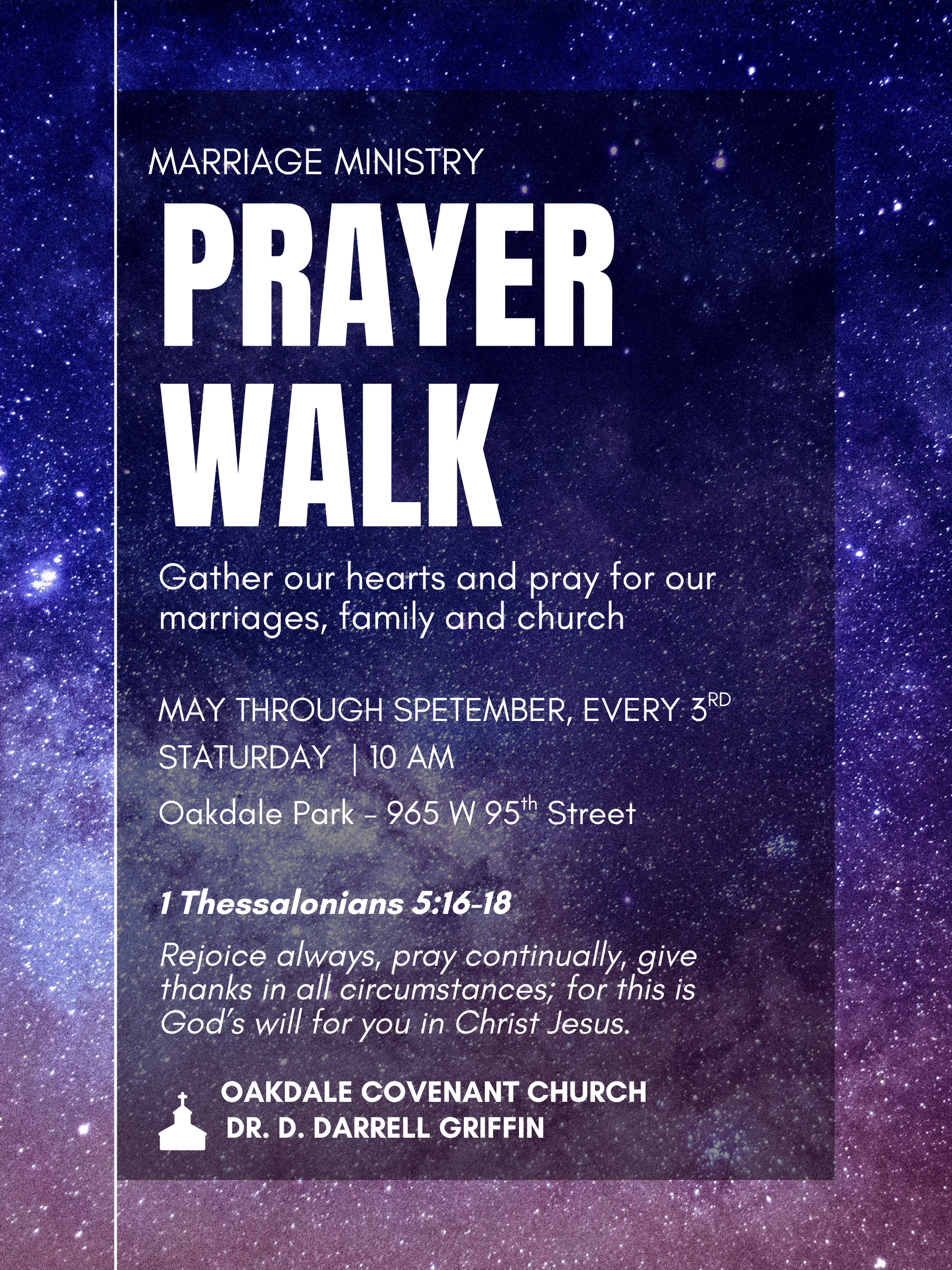 Marriage Ministry Prayer Walk – Oakdale Covenant Church